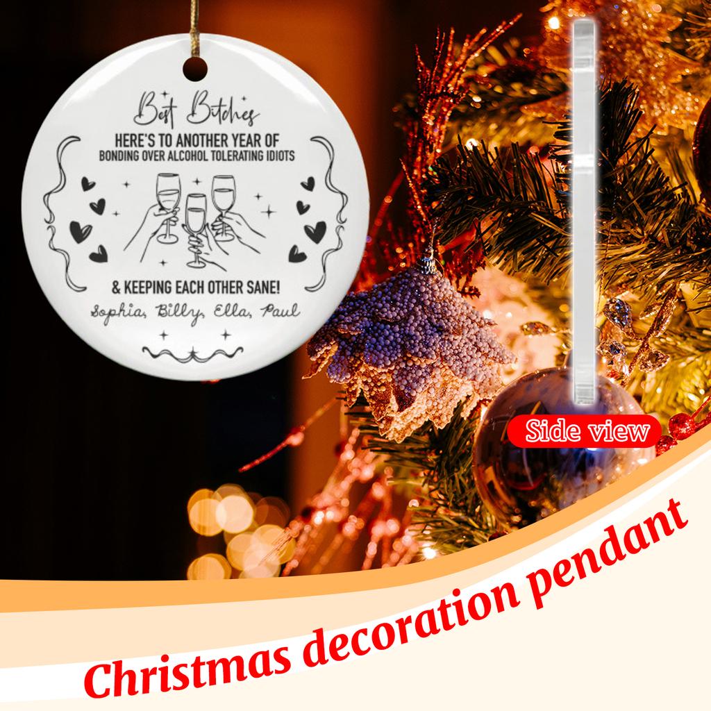 2D Christmas Decoration Pendant Christmas Tree Tag Theme Party Crafts Ornament