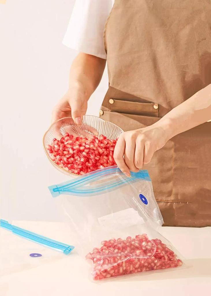 Vacuum Storage Bags 20 Pack 21x22cm Reusable Food Sealer Bags for Freezer Sous Vide Use