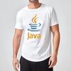 JAVA Футболка с принтом букв Повседневная Свободная Крутая Футболка С круглым вырезом Топы Графические футболки Высококачественный Хлопок Харадзюку Футболки Мужская Футболка