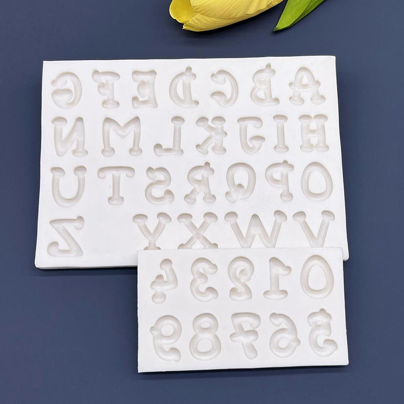 Alphabet Number Silicone Cake Baking Mold Sugarcraft Chocolate Cupcake Baking Mould Resin Tools Fondant Cake Decorating Tools