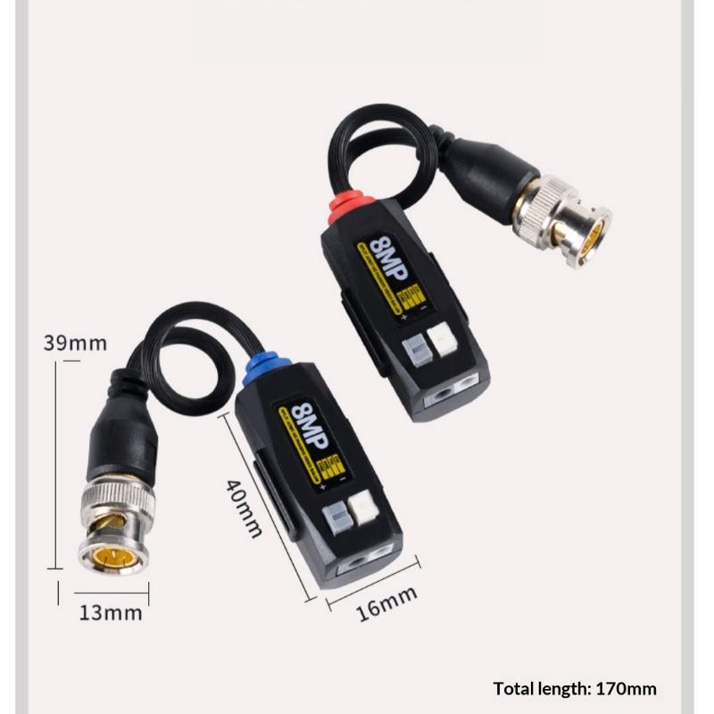 1 Set Hd 8Mp Single Channel Passive Video For Tvi Cvi Ahd Cctv Camera Twisted Pair Transmitter