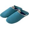 ABE HOME SHOES Canvas Babouche Slippers with Solid Made In for Winter Boa, Washable, Color, Japan, (Turquoise Blue, L)