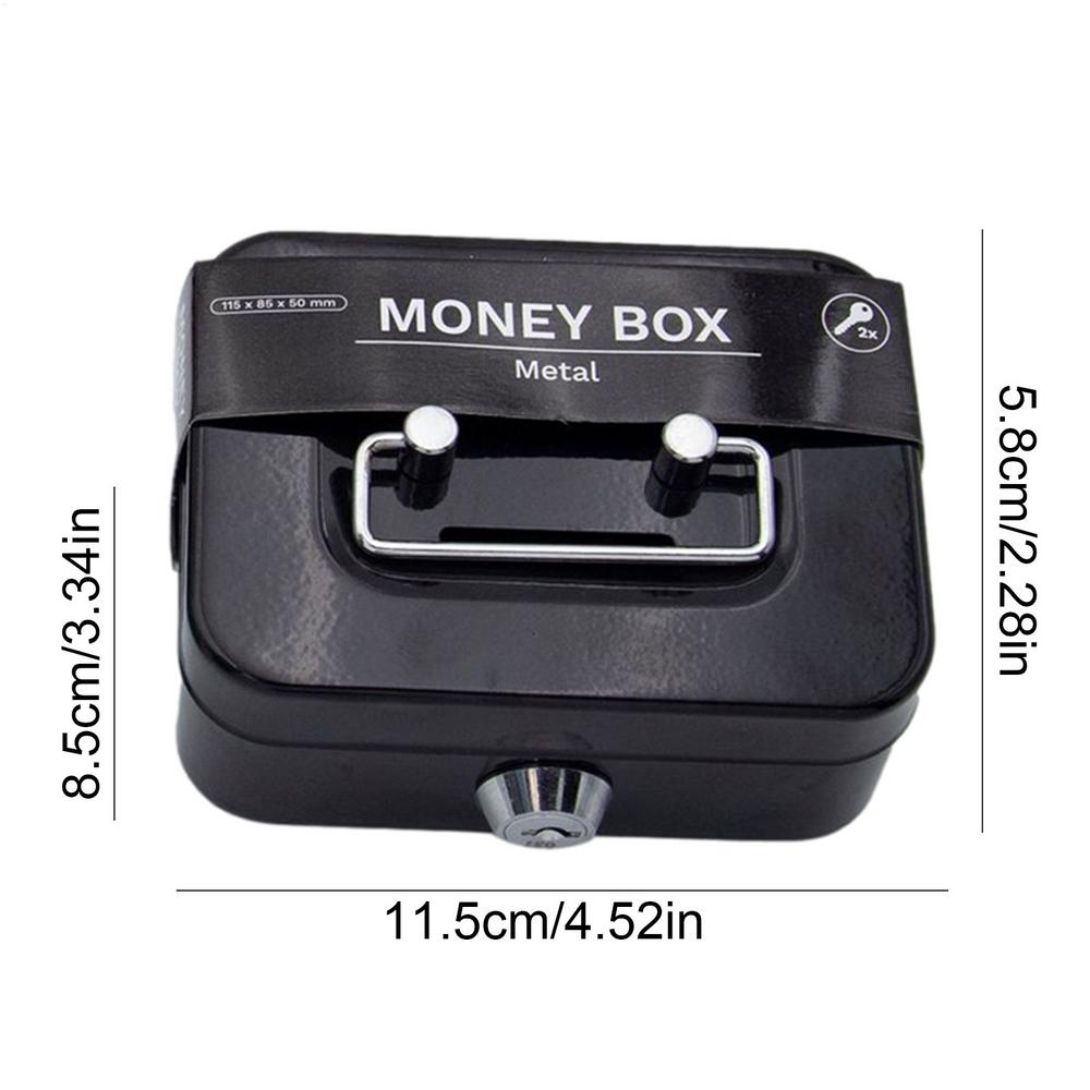 Money Safe Box Lockable Cash Box With Key Portable Piggy Box Made Of Metal Small Security Lock Box Sturdy Coin Boxes For Kids