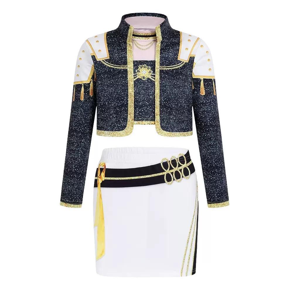 Детские Мира Руми Зои Сценические Костюмы Косплей Черный Костюм Девочки Униформа Хэллоуин Вечеринка Ролевые Игры Принтованные Необычные Нарядные Костюмы