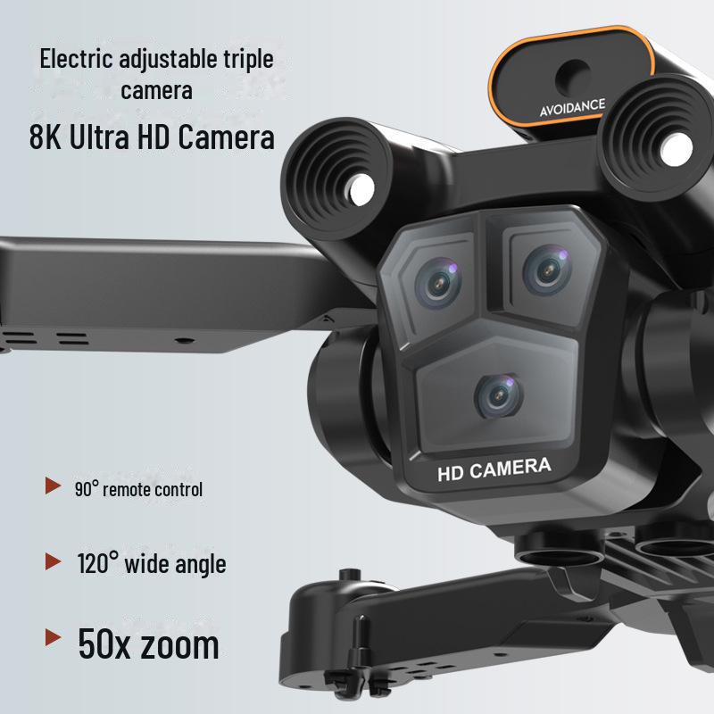 Складной 8K HD-дрон: Интеллектуальная система обхода препятствий, дистанционное управление, бесщеточный квадрокоптер