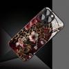Закаленное стекло с узором "Леопардовая вишня" Чехол для телефона Для iPhone 17 16 15 14 13 12 11 Pro Max 17Air 16E 7 8 15 Plus XR XS X Чехол
