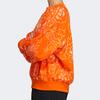 Adidas Aop Sweat Logo Print Casual Sport Pullover Crew Neck Sweatshirt Women Top Orange GT6487