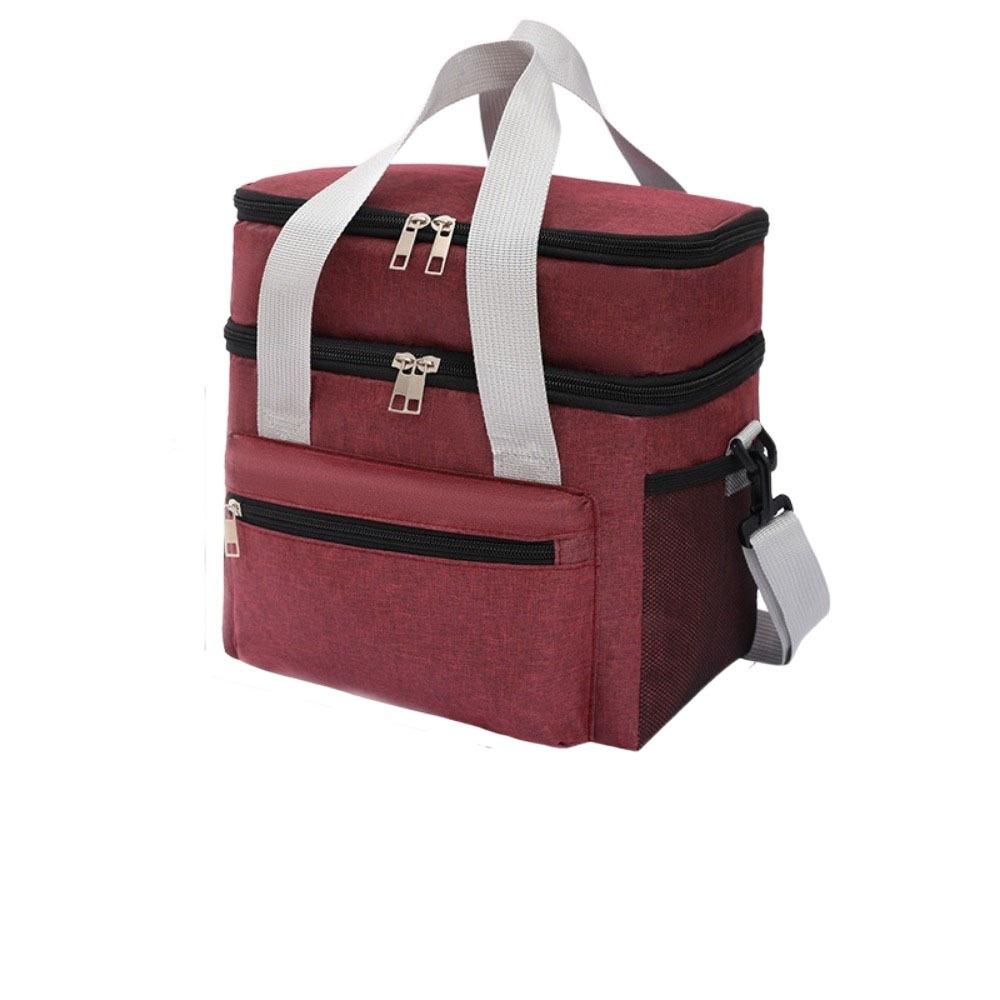 Large Capacity Insulated Lunch Bag with Shoulder Strap Thermal Lunch Pouch Travel Picnic