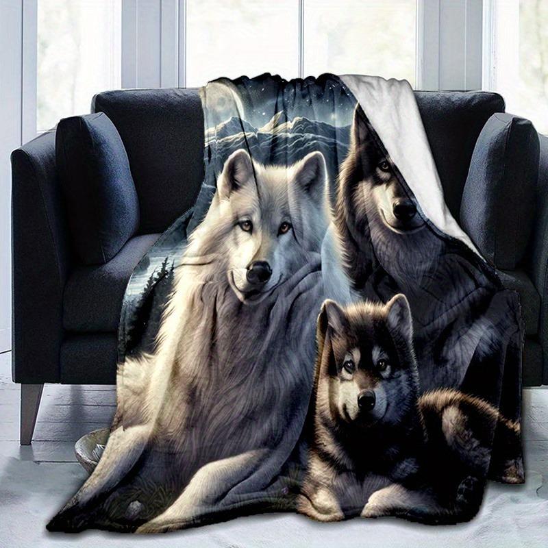 Узор Семейство Волков Мягкий Удобный Теплый Многоцелевой Четыре Сезона Постельное Белье Офис Открытый Кемпинг Путешествие Подарок Одеяло