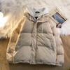 American New Trend Hooded Coat Cotton-padded Clothes Y2K Street Retro Zipper Hooded Down Jacket Parkas Winter Thick Coat