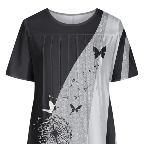 Женское повседневное платье-футболка, летнее платье-трапеция с коротким рукавом и цветочным принтом