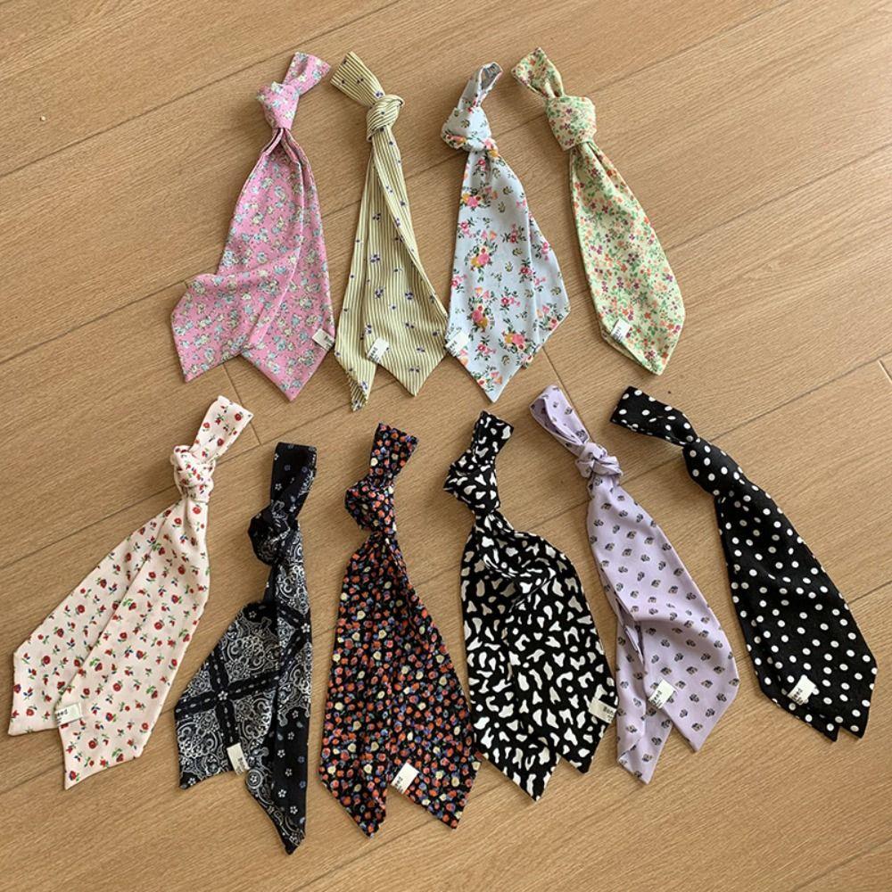 Leopard Print Polka Dot Scarf Printed Shirt Tie Elegant Floral Scarf Party
