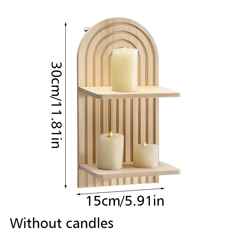 For Living Room Double Shelf Arched Wall Hanging Arched Wall Hanging Wall Decoration Wooden