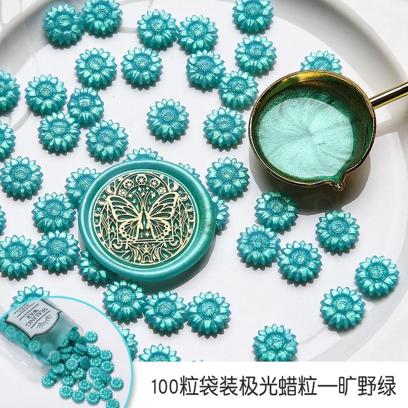 100 шт./пакет Подсолнух Эмалевые Восковые Гранулы Полупрозрачный Цвет DIY Приглашение Конверт Печать Полный Набор Материалов для Изготовления Воска