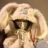 Warm Plush Bunny Scarf Soft Lop Ear Rabbit Hat Fashion   Outdoor