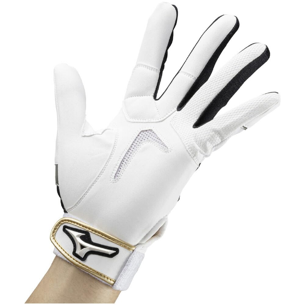 MIZUNO Defensive Gloves JM Baseball/Softball Jr. Left-Handed, 1EJEY330, Size, White/Black/Gold