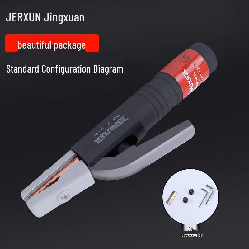 Промышленный медный сварочный зажим Jingxuan с держателем для горелки - Термостойкий, грузоподъемность 300 А / 500 А