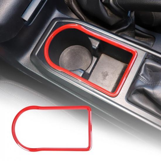ABS Red Rear Water Cup Holder Cover Trim For Toyota Tacoma 2016-