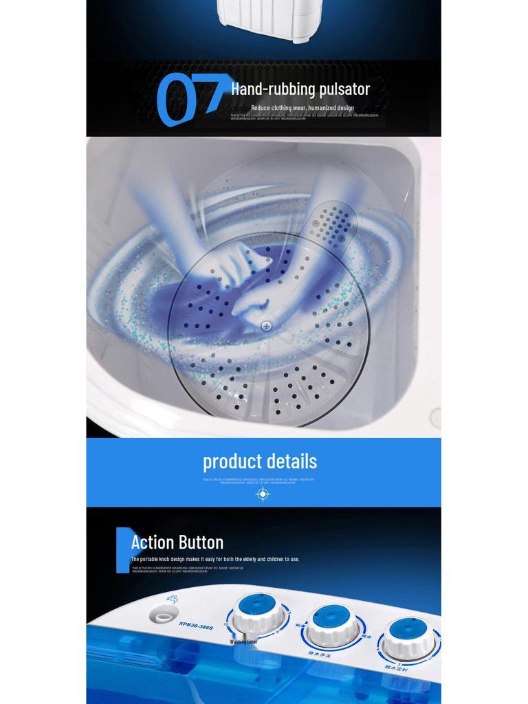 3.6КГ Бытовая Полуавтоматическая Стиральная Машина с Двумя Баками для Детского и Детского Белья