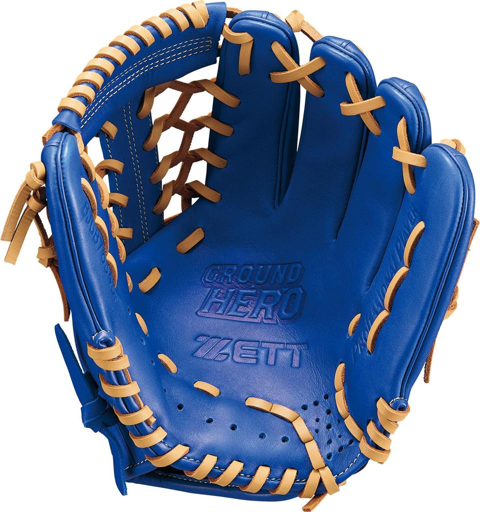ZETT Юношеский бейсбол софтбол Ground Hero темно-синий x пастельно-коричневый BJGB76545F перчатка, универсальная, бросок левой рукой, (2532), Размер M,