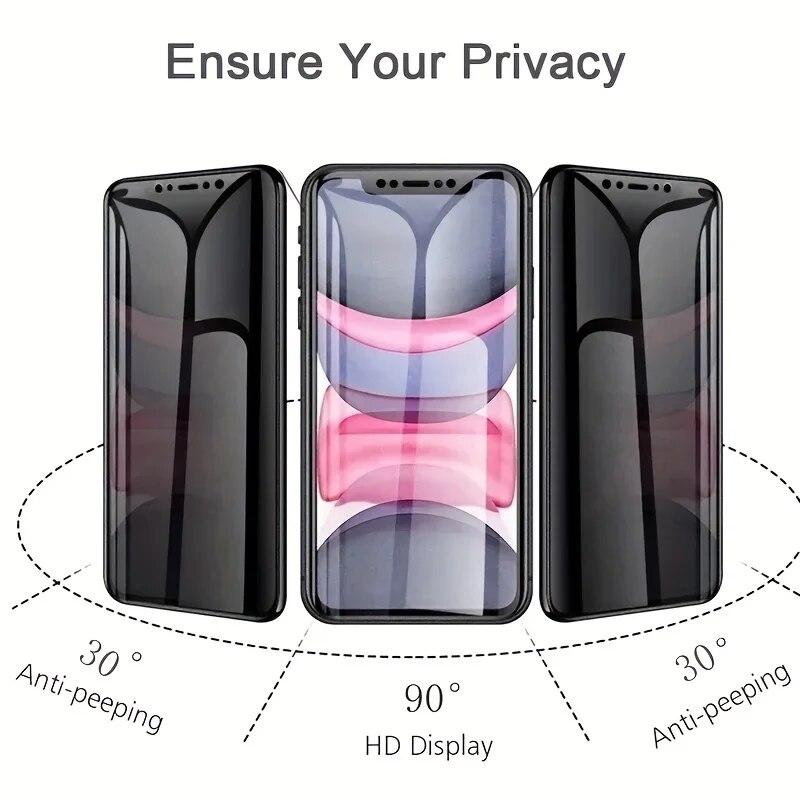 Защитная пленка для экрана конфиденциальности, 4 шт., для iPhone 14 15 PRO MAX, антишпионское стекло для 13 12 11 XS XR, закаленное стекло