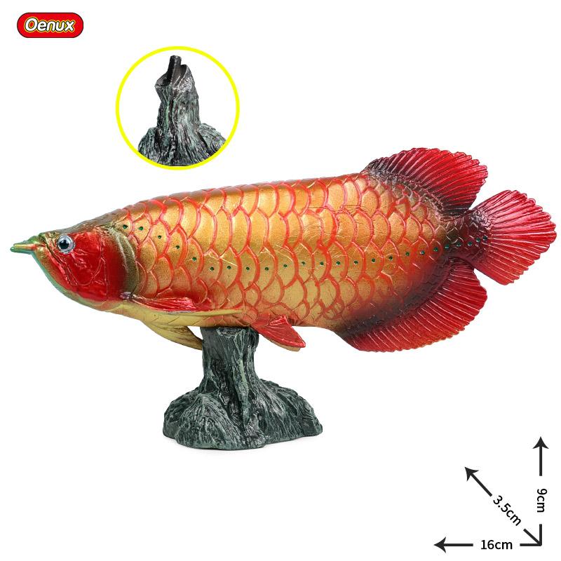 Oenux Модель Морские Животные Фигурки Экшн Океанские Рыбы Парусник Окунь Групер Лосось Фигурки для Аквариума ПВХ Обучающая Детская Игрушка