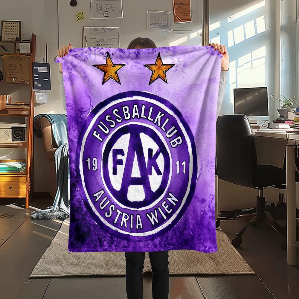 Austria Vienna FC Emblem,pattern Flannel Blanket, High quality Comfortable for All Seasons, Home Decor, Warmth and Comfort, Perfect for Gifts.