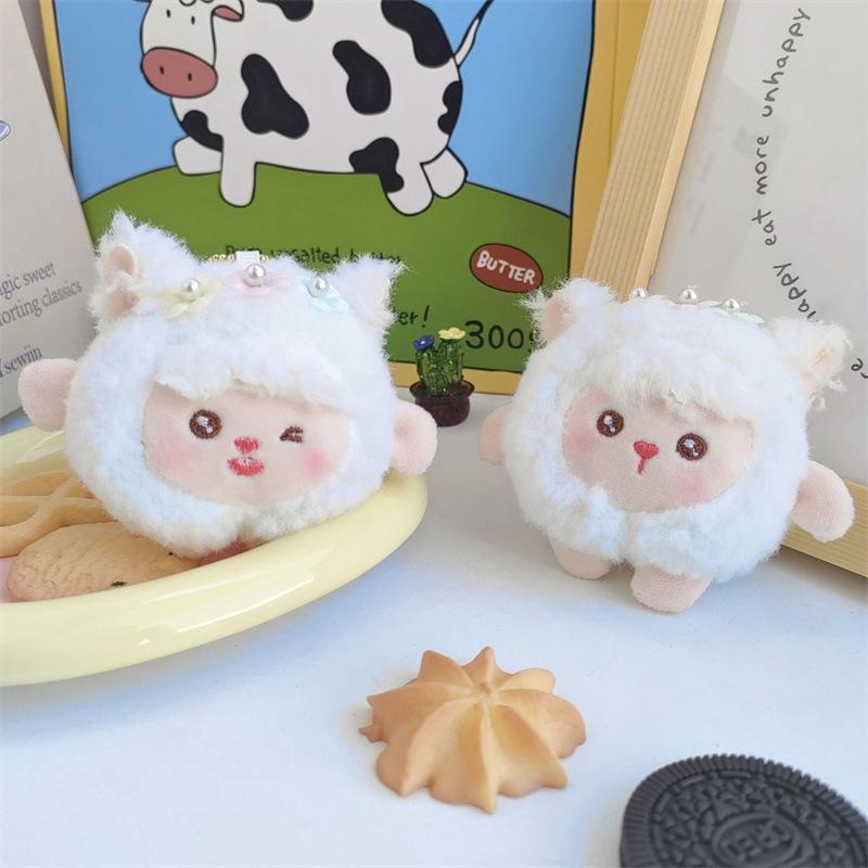 Креативные пищащие куклы Подвеска в виде ягненка Милая плюшевая кукла в виде животного Брелок Мини-кукла-хваталка Подарок