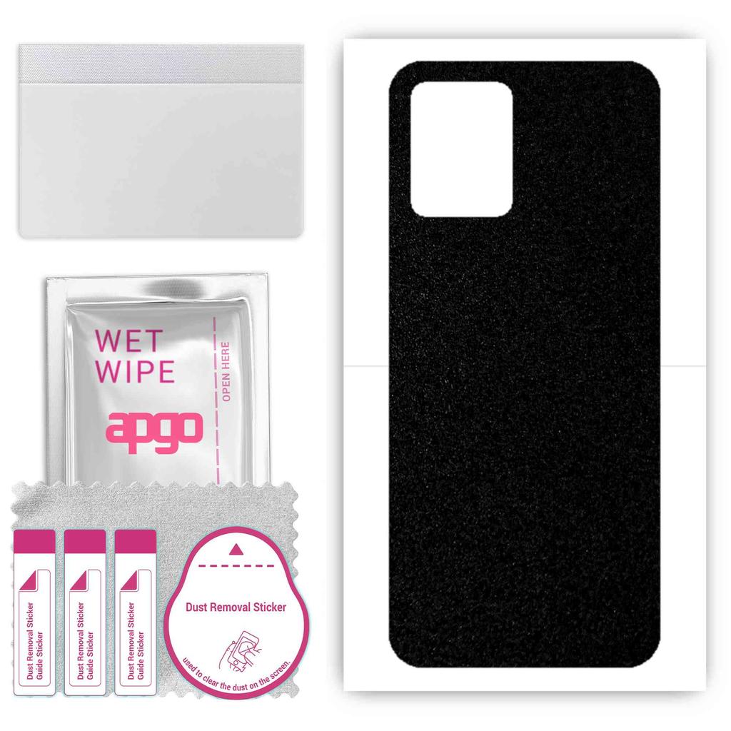 apgo Protective Skin Sticker for the back compatible with Realme 8i, Wrap Film, Foil, Vinyl - Pattern Matte Black