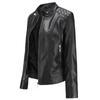 Women's Elegant Stand-up Collar Solid Jacket 2022 Female Three-dimensional Pattern Coat S-4XL New Pu Faux Leather Jacket Women