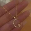Exquisite Star Moon Zircon Pendant Necklace - Elegant Gift for Women
