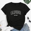 Женская футболка с забавным черным принтом California West Coast Letter в стиле Харадзюку, лето 2010 года, повседневная уличная одежда