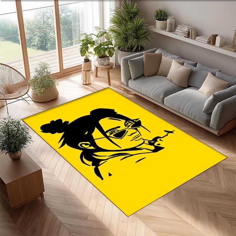 Soft Crystal Velvet Floor Rug,Billie Eilish Anti Slip Decorative Carpet, Plush Area Mat For Indoor Home Decoration