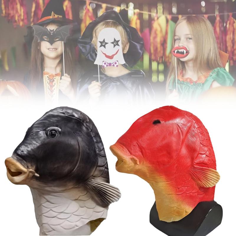 Eye-catching Goldfish Head Mask Vibrant Latex Material Perfect For Diy Projects And Festive Occasions