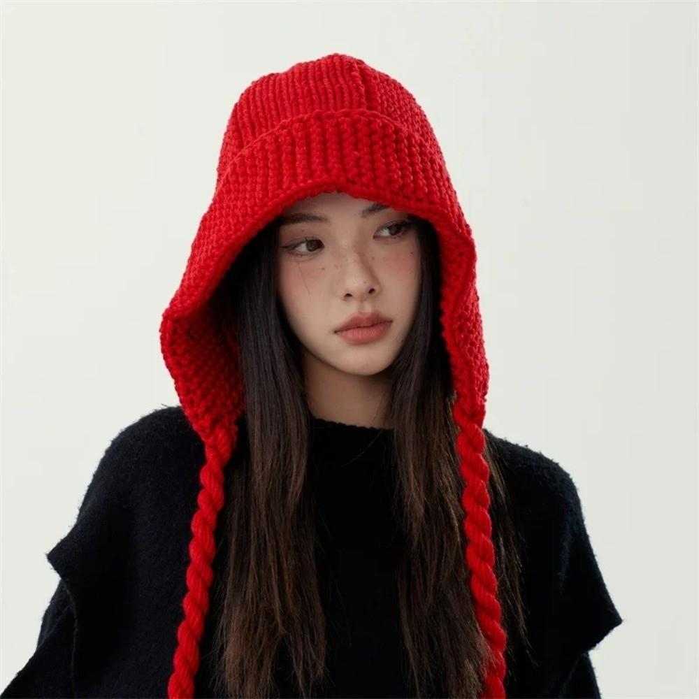 Warm Woolen Cap Thickened Beanie Hat Trendy Knitted Cap Autumn Winter