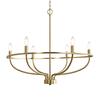 Elegant 6-Light Candle Chandelier In Gold - Ideal for Dining Room Living Room Bedroom and Kitchen
