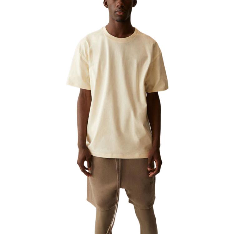 Fear of God Essentials Футболка с коротким рукавом SS21 Унисекс Топы Светло-серый овес FOG-SS21-597
