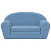 Vidaxl 2-Os. Sofa Dla Dzieci, Rozkładana, Niebieska, Miękki Plusz