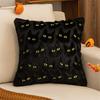 Black Cat Design Plush Pillowcase Soft Tufted Faux Fur Cushion Cover Halloween Home Decor For Spooky Theme Parties