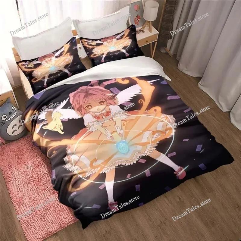 Набор постельного белья Cardcaptor Sakura Односпальный Полуторный Двуспальный Евро-размер Кинг-сайз Набор для спальни Взрослых Детей Пододеяльник Комплекты Простыня Комплект