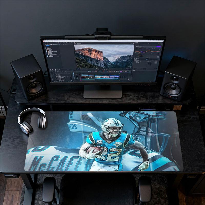 Christian McCaffrey Mouse Pad, Large Gaming Desk Mat, Non-slip XXL Mousepad for Laptop & Tablet, Mini PC Playmat with Stitched Edges