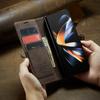 Полная защита кожаная сумка для телефона чехол для Samsung Galaxy Z Fold4 Zfold4 Fold 4 5g чехол с карманом для карт для Samsung Fold4