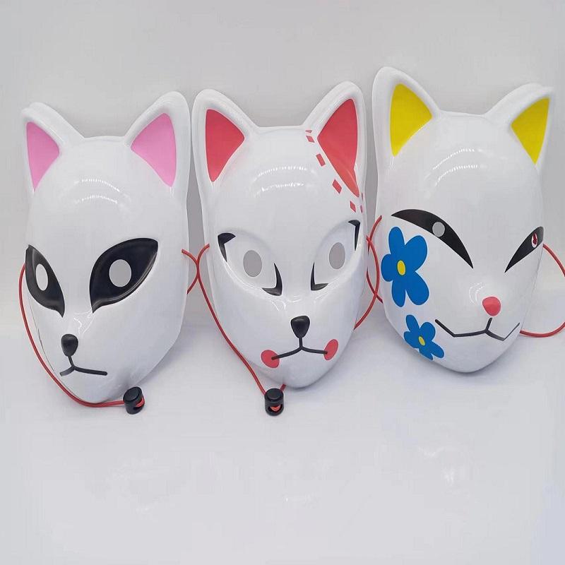Demon Slayer Masks Tanjiro Rabbit Party Scar COS Fox Full Face Headgear Naruto Mask
