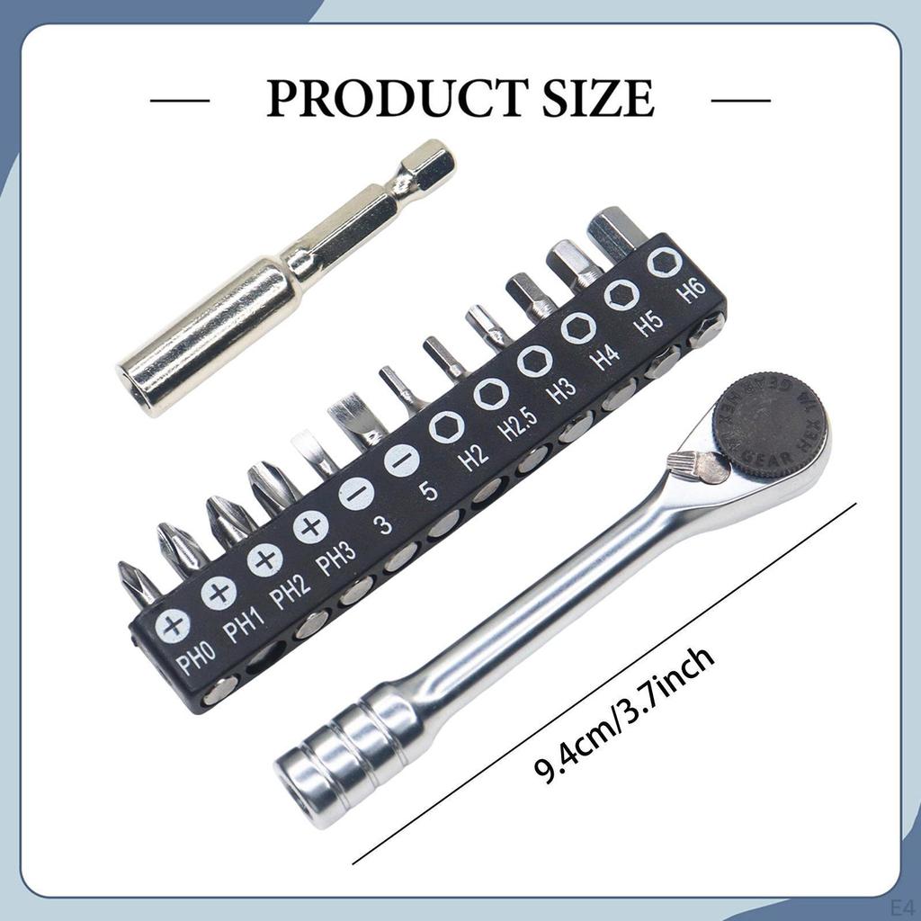 Mini Ratchet Screwdriver 1/4 Inch Offset Reversible Low Profile Household Small