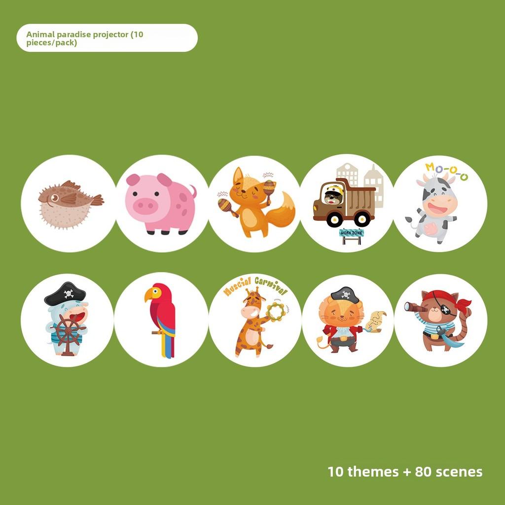 Проектор-игрушка для сна ребенка с фонариком и слайдами историй для детей