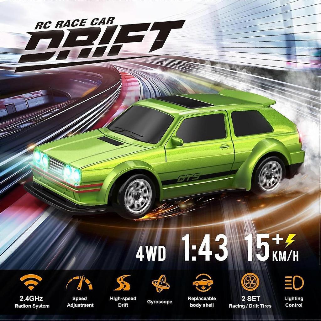 Mini RC Drift Car 1/43 with Gyroscope, 4WD Full Proportional RC Car, 2.4GHZ Hobby Grade Remote Control Cars, RTR Model Vehicle, 20+KM/H High Speed for