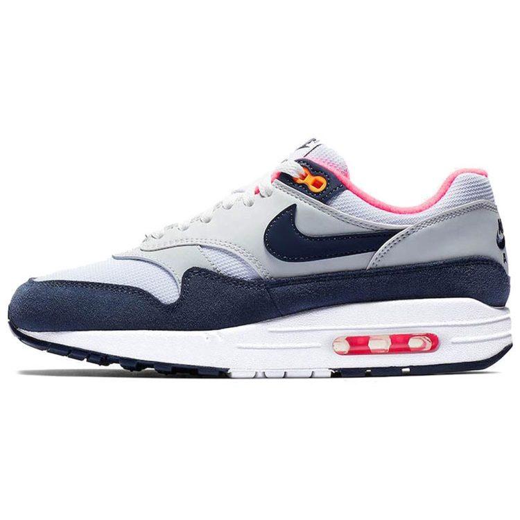 Nike Air Max 1 Pure Platinum Midnight Navy Racer Pink Женские 319986-116