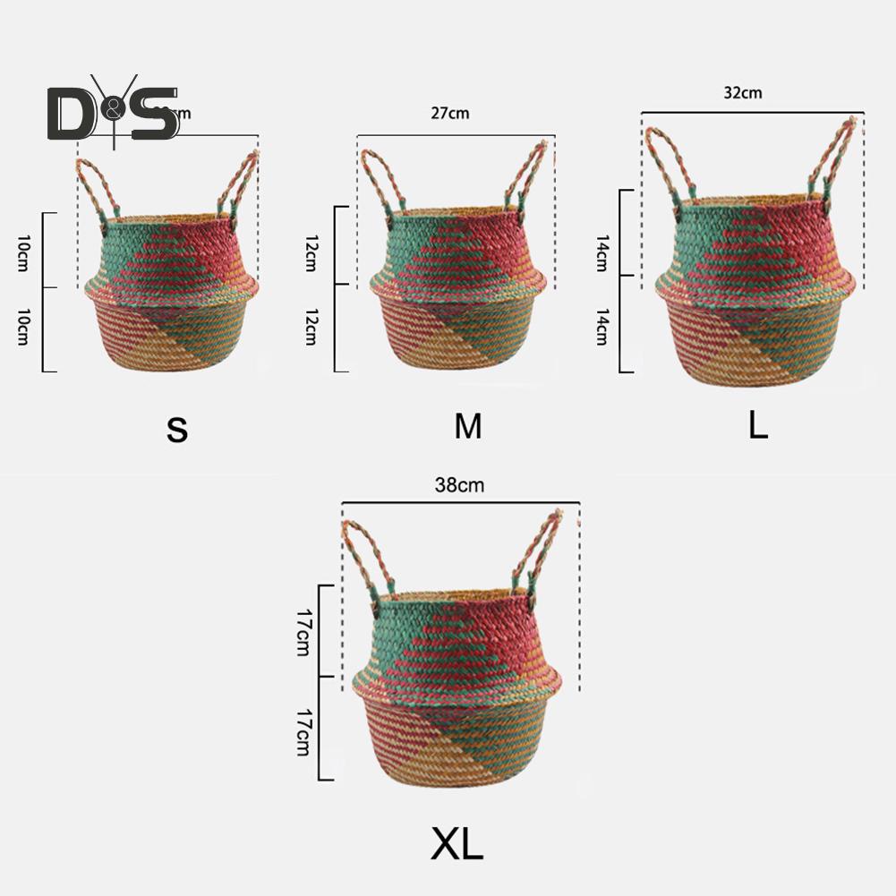 Dayuansheng складная соломенная плетеная корзина для хранения ручка садовый цветочный горшок мешок для белья