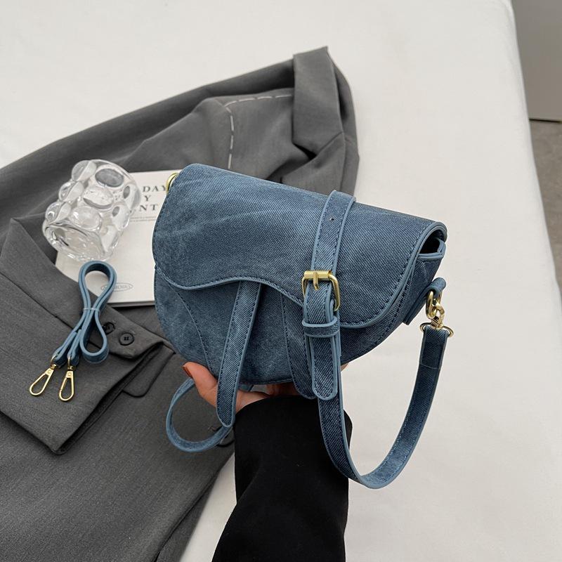 Мини сумка через плечо в ретро стиле: Европейский и американский стиль, дизайн помады с джинсовым принтом