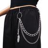 Trouser Chain for Men Women Metal Punk Rock Double-Layer Feather Pants Chain Waist Hip-hop Belt Chains Jeans Wallet Key Chain Jewelry Accessories